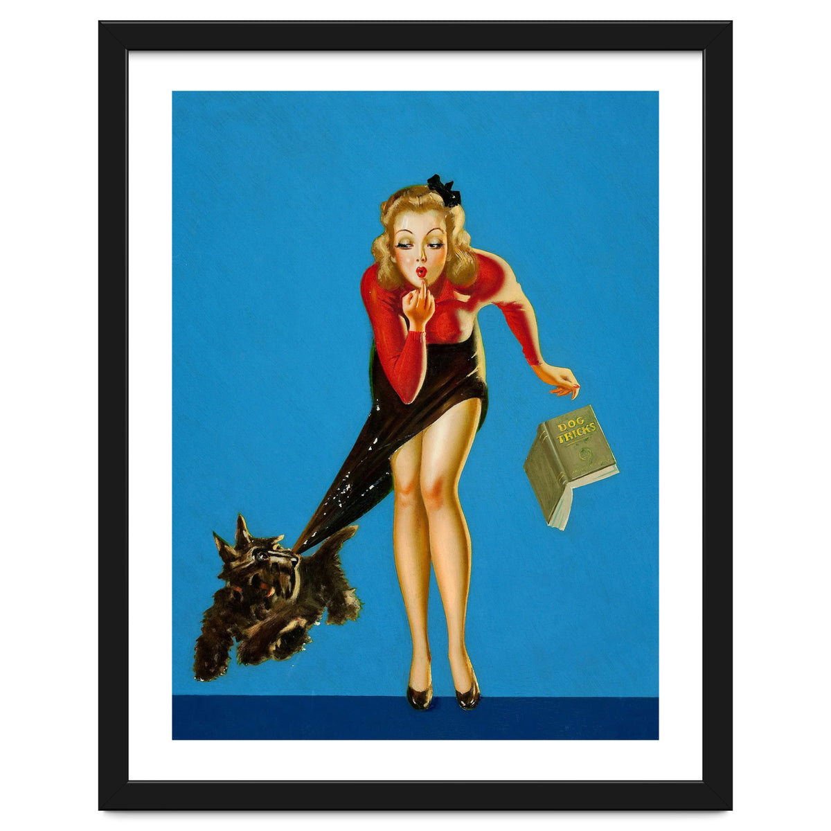 Pinup Girl And Dog Tricks