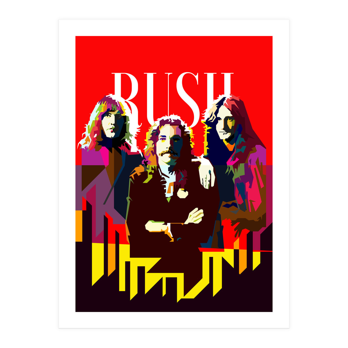 Rush Progressive Rock Pop Art WPAP (Print Only)