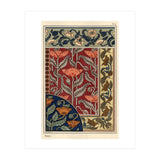 The poppy, Papaver somniferum, in stained glass, wallpaper, fabric and tile patterns. Lithograph ... (Print Only) thumbnail
