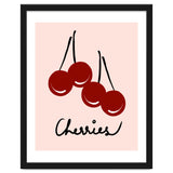 Cherries modern simple minimalistic red cute Fruit wall art thumbnail