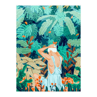 Backyard | Jungle Tropical Nature Painting | Botanical Plant Lady Banana Tree Garden Watercolor (Print Only)