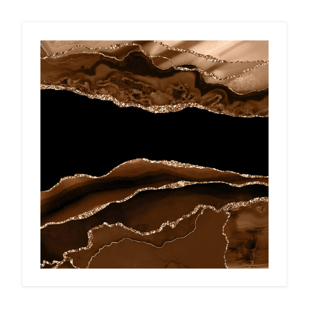 Brown & Gold Agate Texture 11 (Print Only)