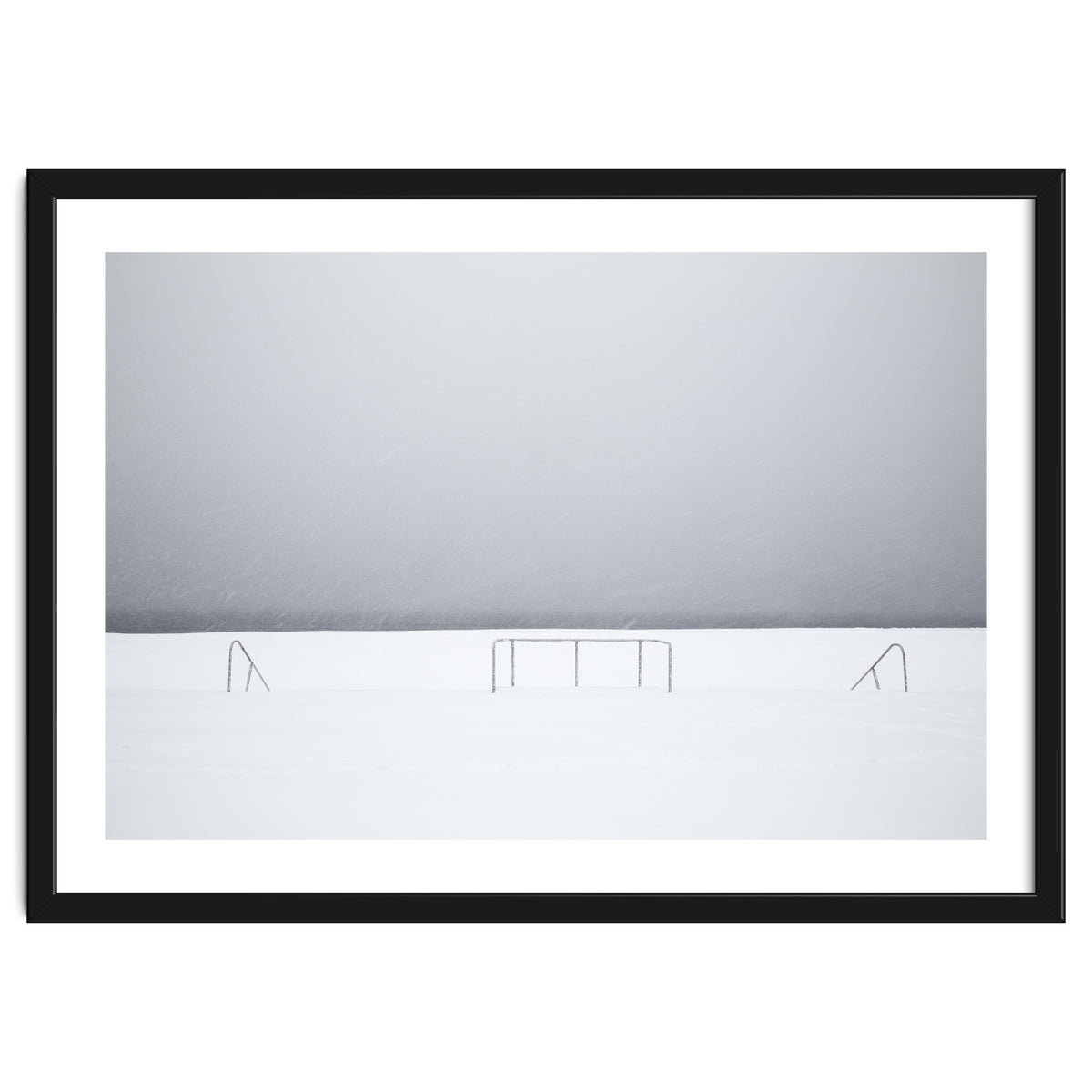 Stair railing covered by snow