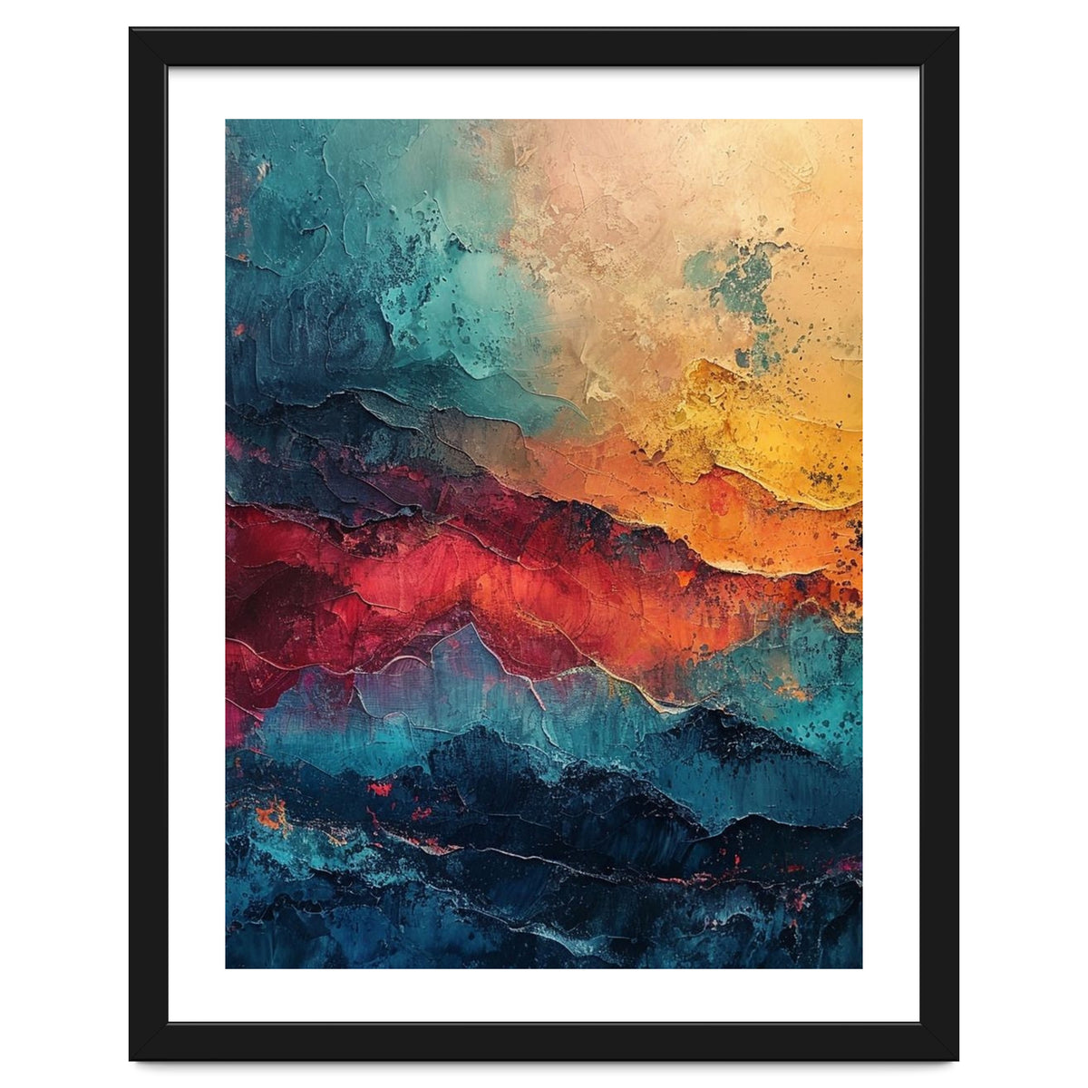 Abstract Textured Mountain Landscape