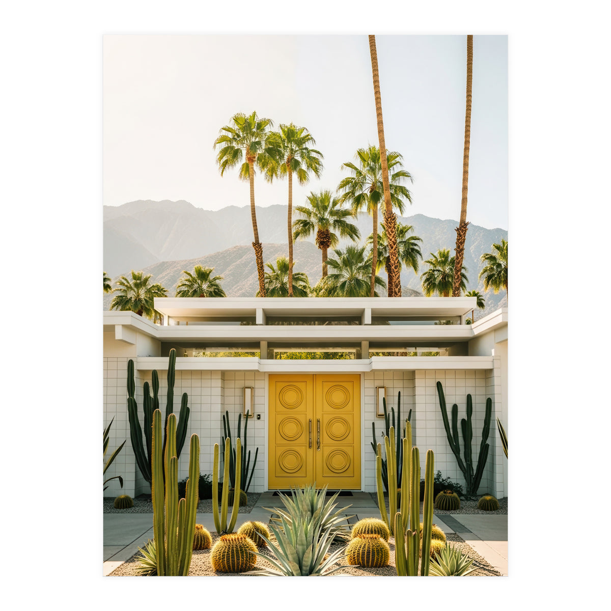 Palm Springs Mid-Century Modern Art, Desert Vibe Architecture, Retro Aesthetic Travel (Print Only)