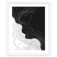 Abstract Black And White Wavy Lines Flowing