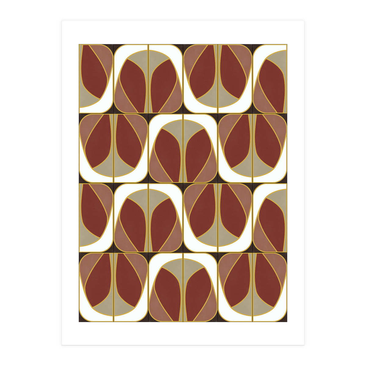 Umber Deco Mixed Tiles (Print Only)