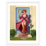 Pinup Girl With Accident At Her Door thumbnail