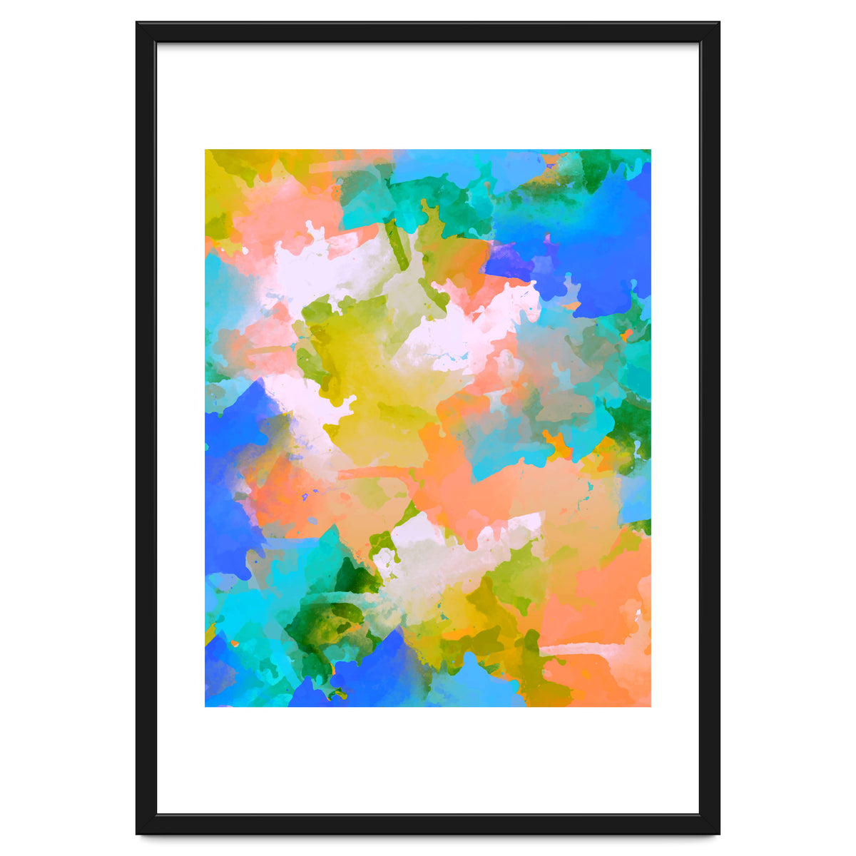 The Power Of Faith, Abstract Watercolor Painting, Pastel Bohemian Colorful Eclectic, Blush Sky 70s Playful