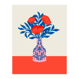 Poppies in a vase - red and blue (Print Only) thumbnail