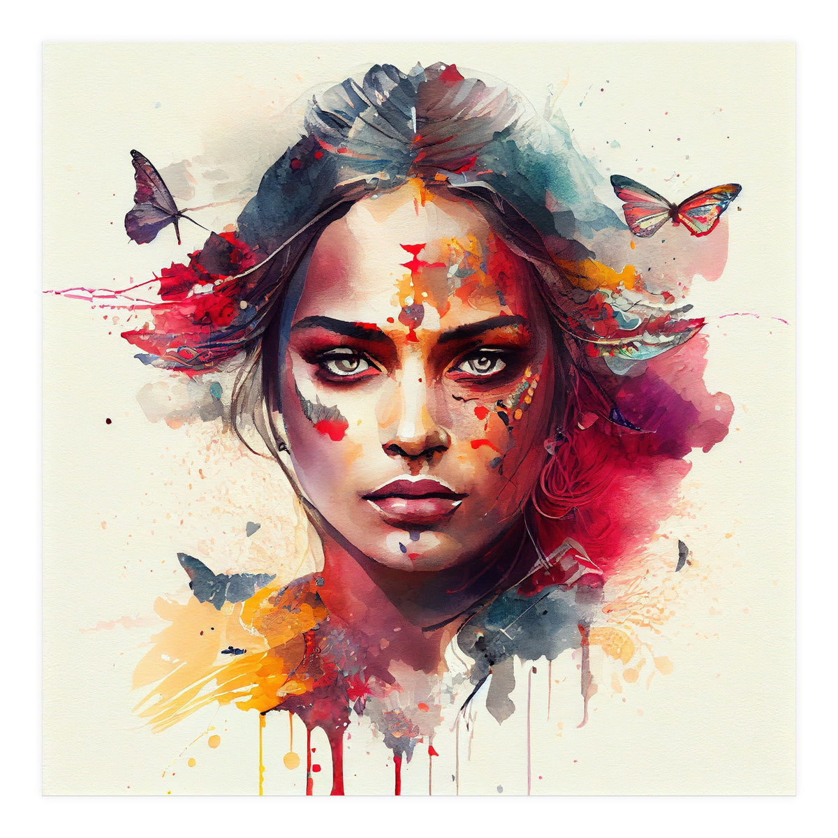 Festival Butterflies Hindu Portrait (Print Only)