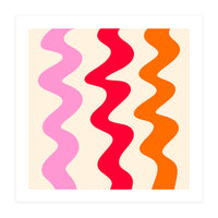 Squiggly Lines - orange, pink and cream (Print Only)