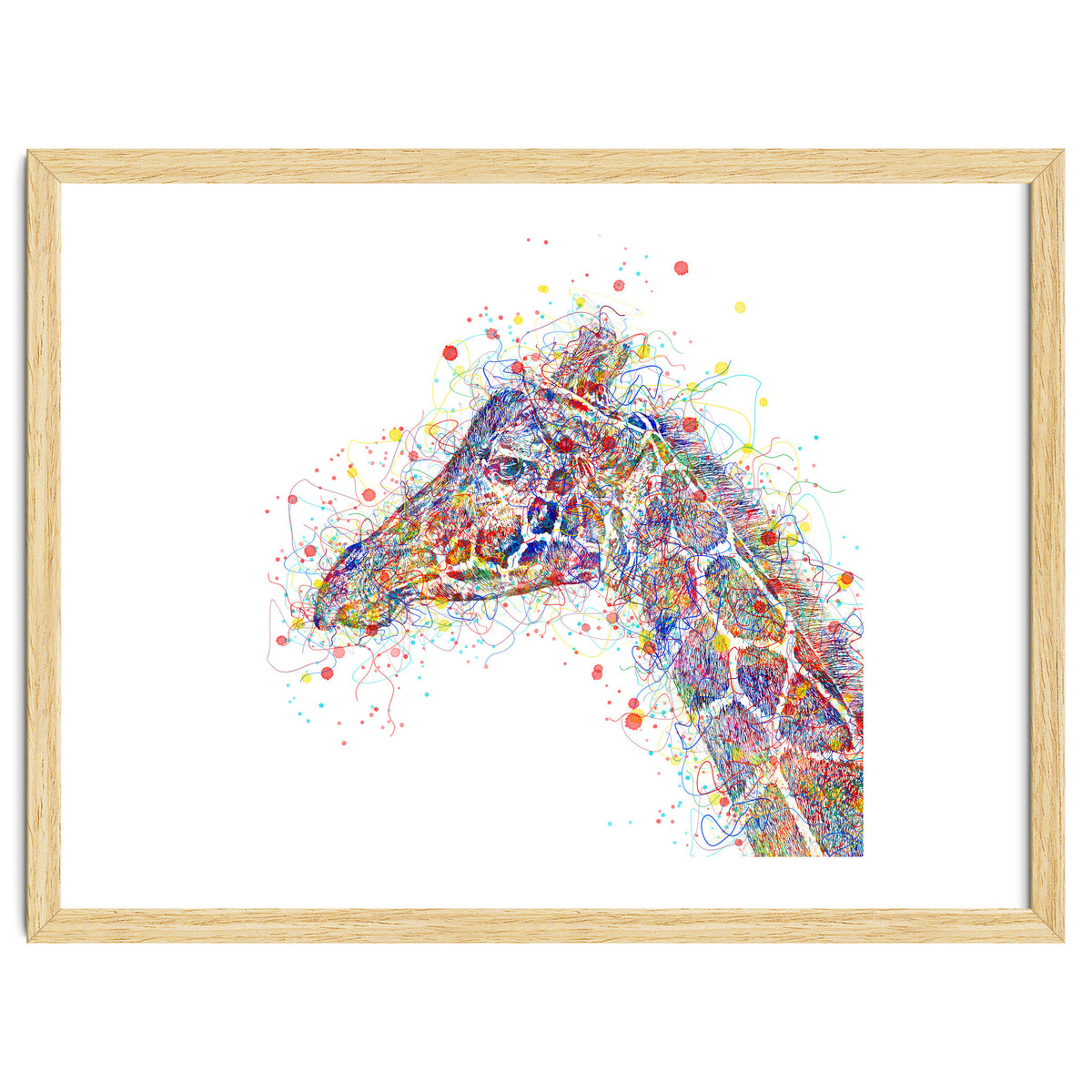 giraffe watercolor lines