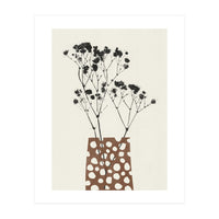 Gypsophila In A Brown Vase (Print Only)