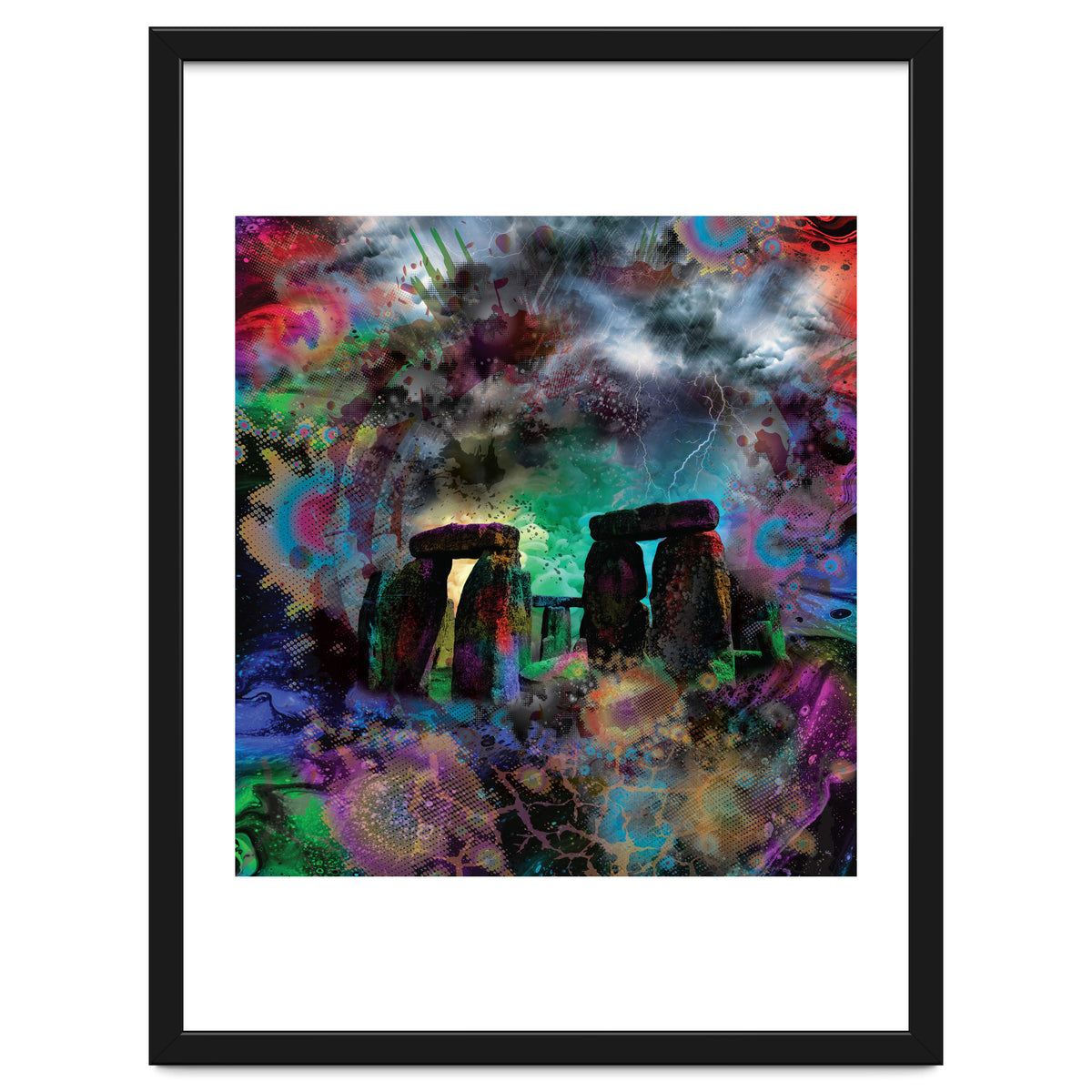 Stone Henge Vibrant Psychedelic Colors