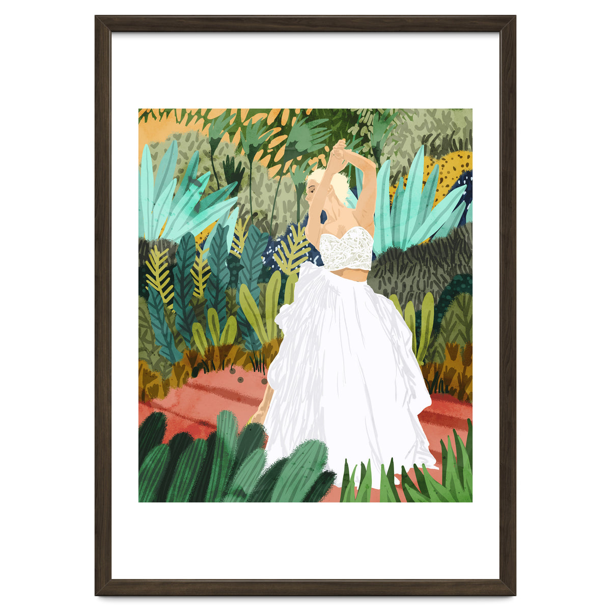 Forest Bride | Jungle Wedding Painting | Travel Solo | Blonde Woman Dancing Joy