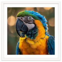 Blue And Gold Macaw Portrait Close Up