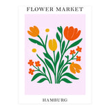 Hamburg Flower Market - Vibrant Modern Folk Art Print (Print Only) thumbnail