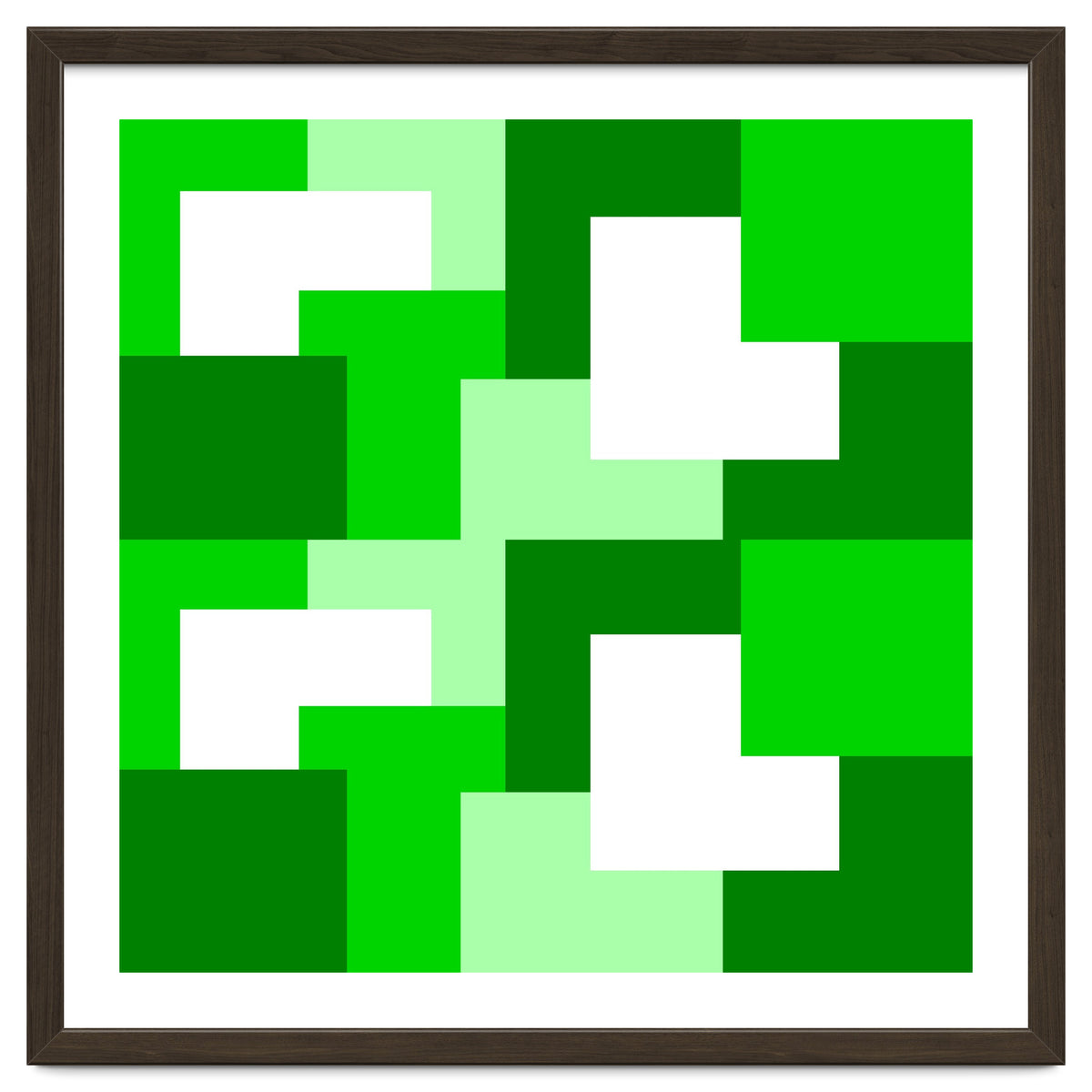 Green Abstract Square Tiles