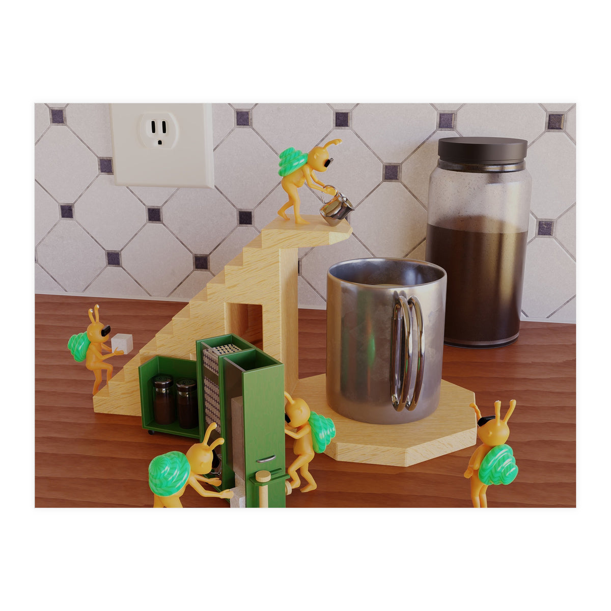 Coffee Support - angle #1 (Lwuba 038 Coffee Support 01) (Print Only)