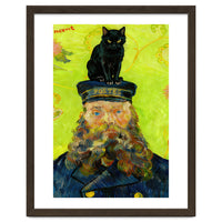 Black Cat on the Postman’s Hat, Van Gogh Inspired Painting