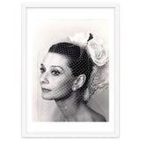 Audrey Hepburn with Veil, Classic Hollywood Glamour Photography, Black and White Icon Portrait thumbnail
