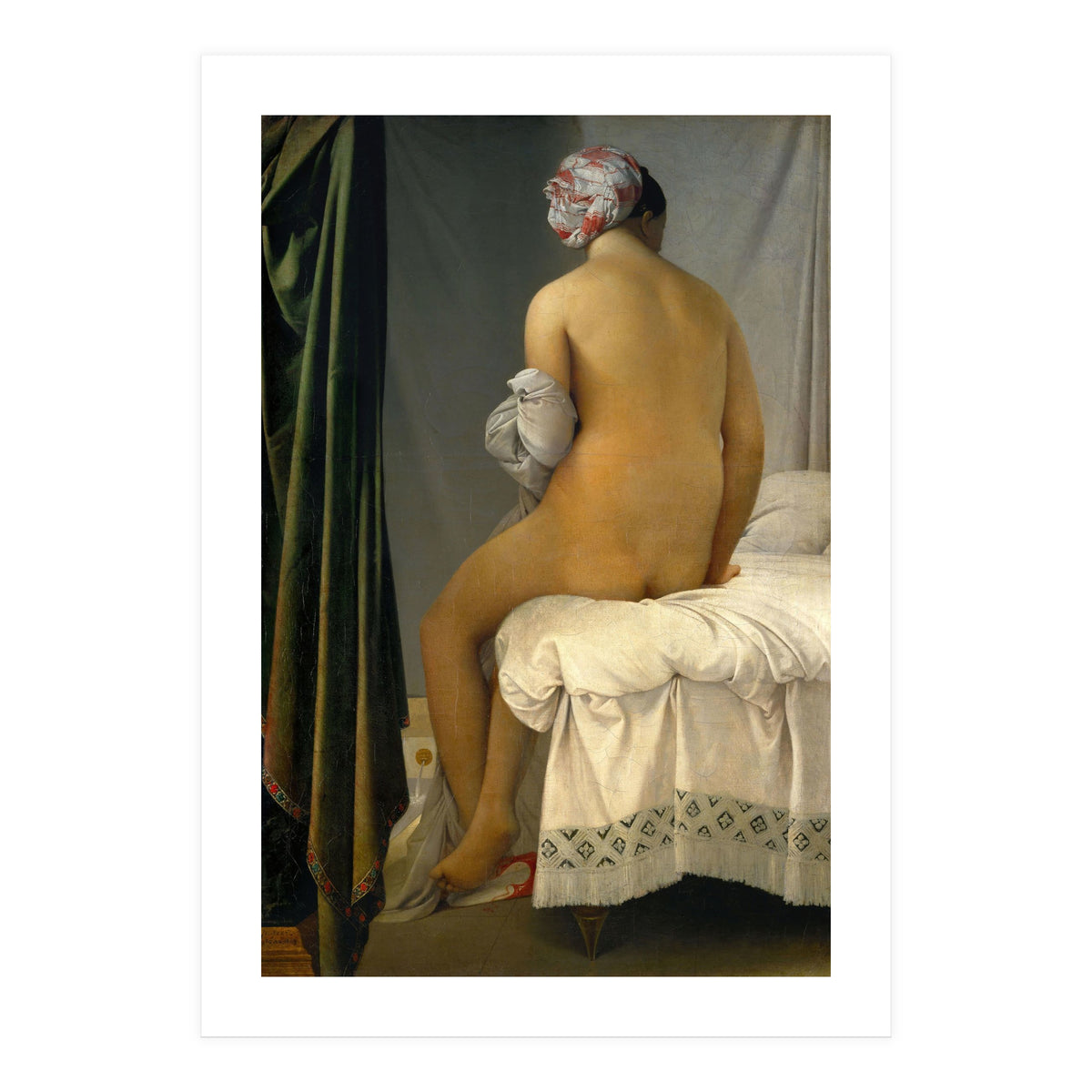 Jean Auguste Dominique Ingres / 'The Valpinçon Bather', 1806, Oil on canvas, 146 × 97,5 cm, RF 259. (Print Only)