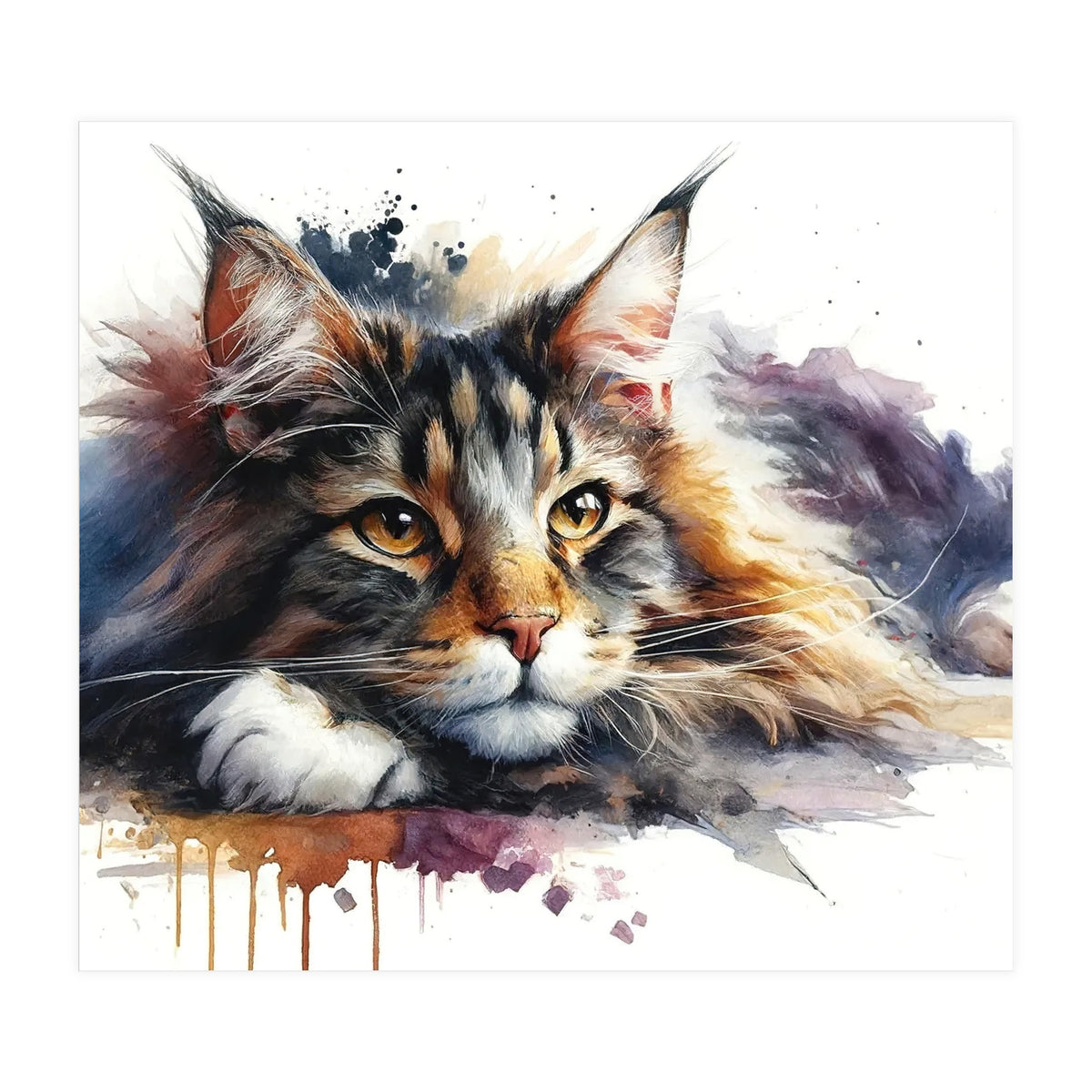 Maine Coon Resting Portrait (Print Only)