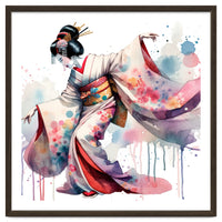Geisha Dancer With Flowing Kimono