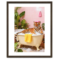 Leopard in Bathtub, Surreal Bathroom Scene