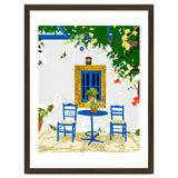Greek Vacay For Two, Evil Eye Santorini Travel Summer, Eclectic Travel Architecture White Buildings Cafe thumbnail