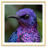 Vibrant Purple Bird With Water Droplets thumbnail