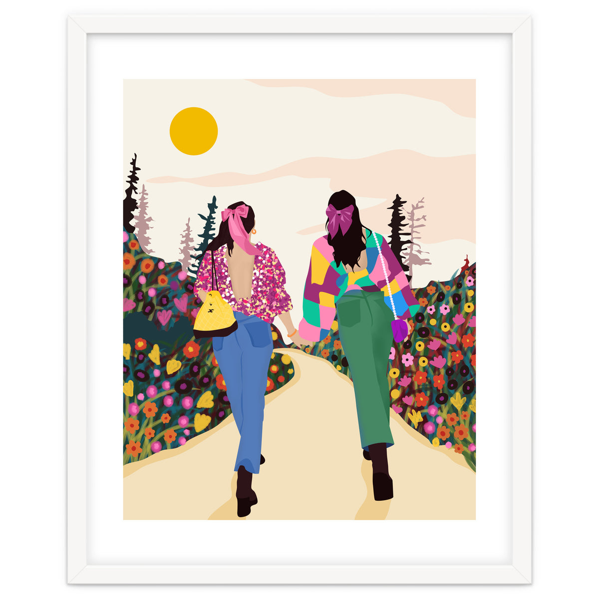 Besties, Best Friends Friendship Fashion, Girl Power Empower Bohemian Travel Companion Soulmates Gift