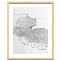 Abstract Black And White Organic Flowing Lines Pattern
