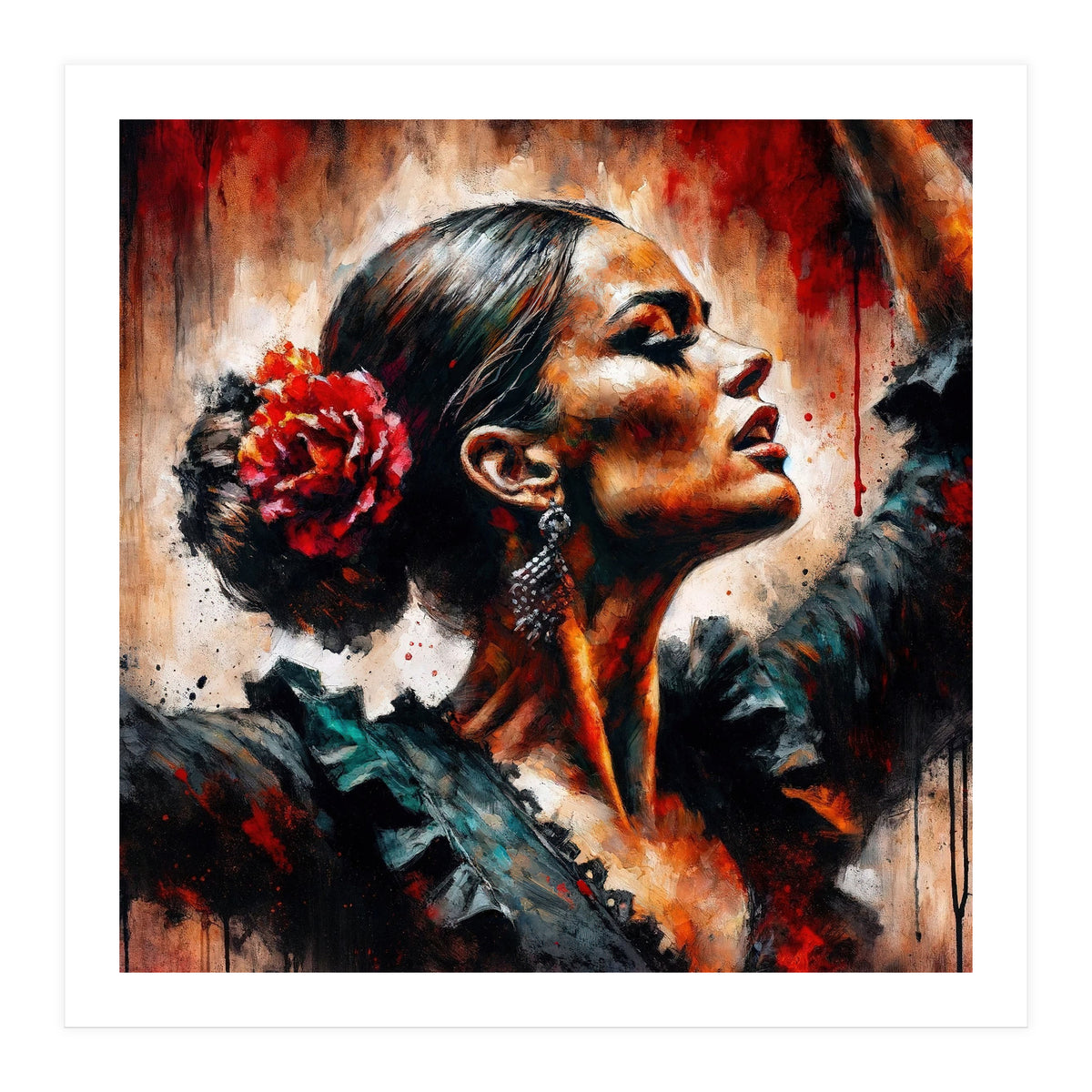 Watercolor Flamenco Dancer #5 (Print Only)