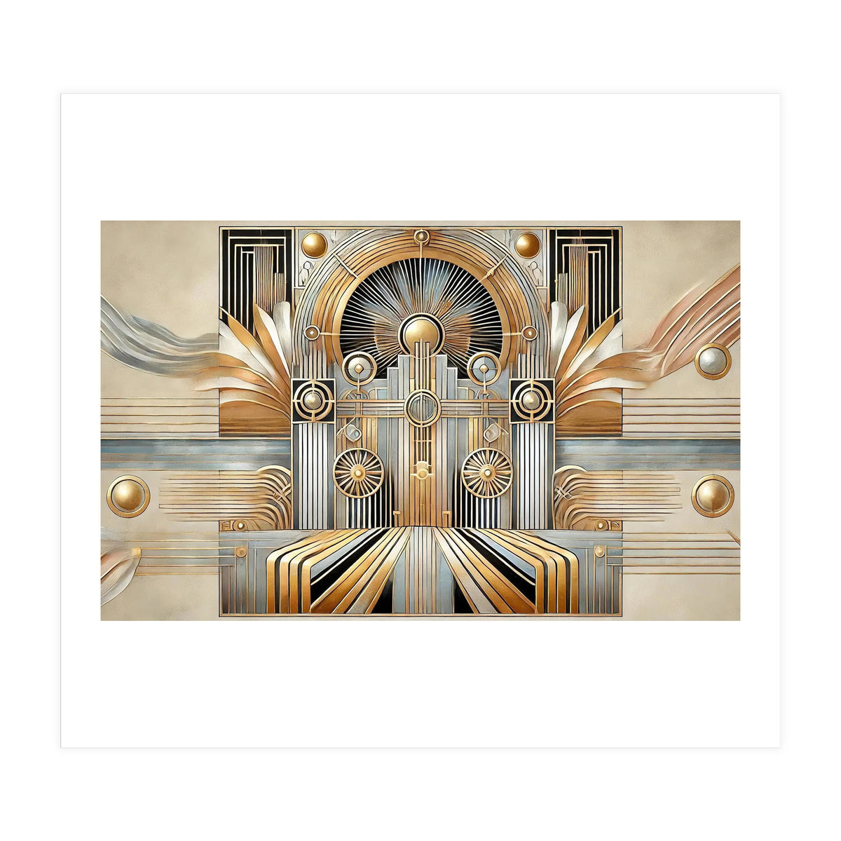 Art Deco Gold Architecture (Print Only)