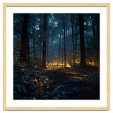 Enchanted Midnight Forest with Glowing Fireflies thumbnail