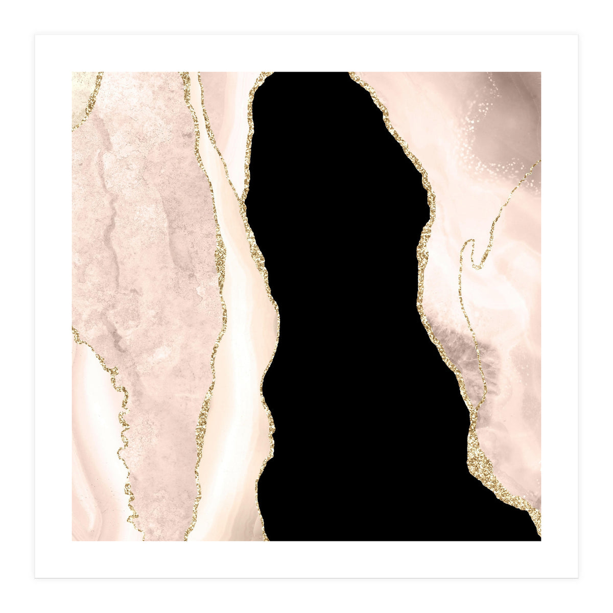 Ivory & Gold Agate Texture 02 (Print Only)