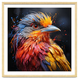 Vibrant Bird With Colorful Splatter Paint thumbnail