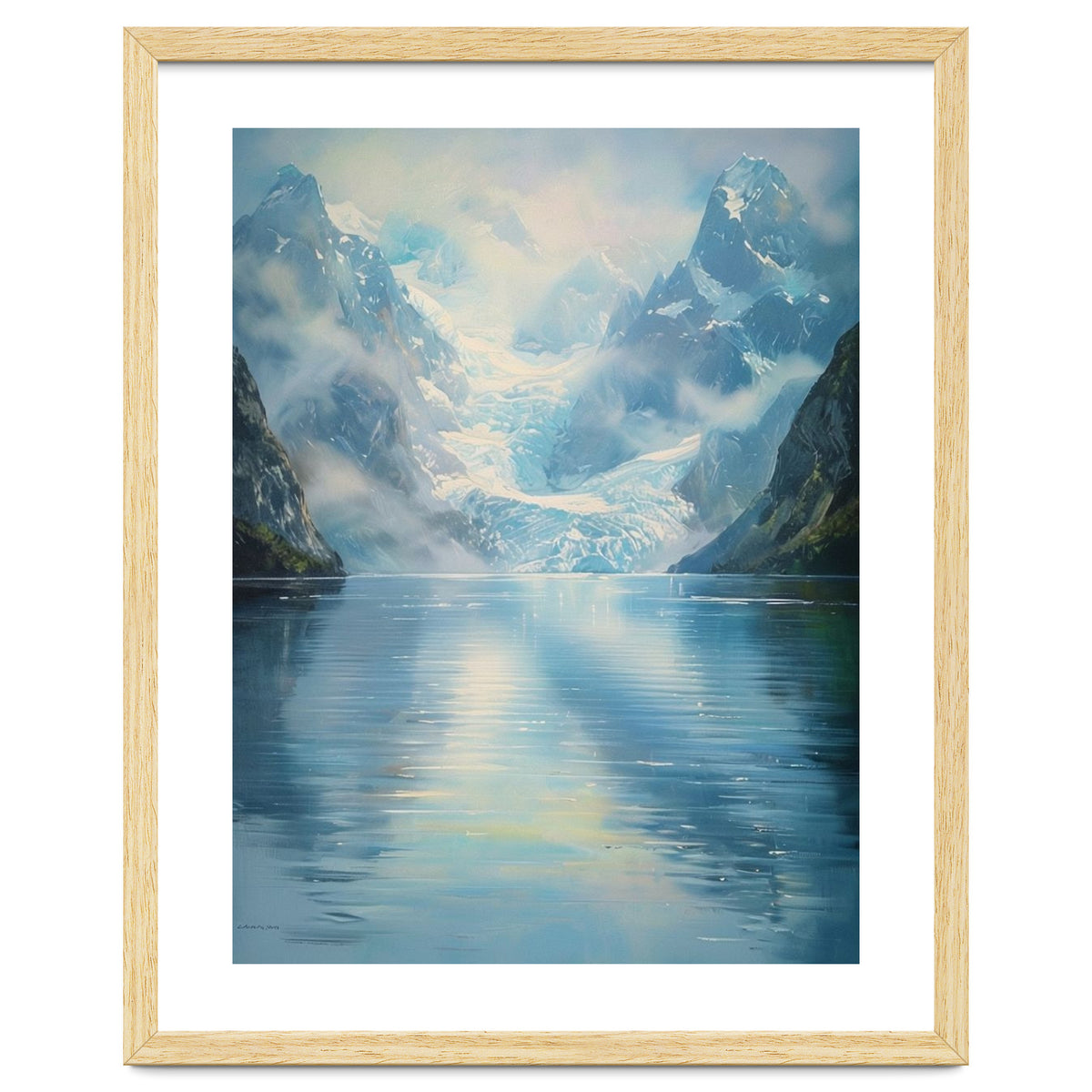 Ethereal Descent: The Glimmering Silence of the Ancient Glacial Fjord