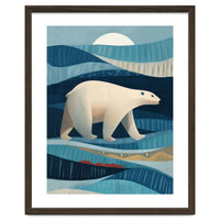Polar Bear In The Blue Arctic