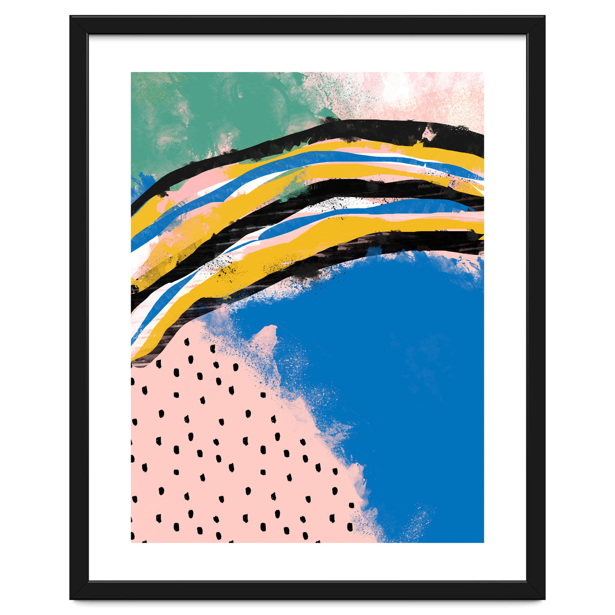 Abstract Pink Blue Dreamy Painting