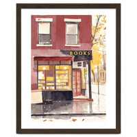Cozy Bookshop, Autumn Book Shop Street Art, LibraryBook Store