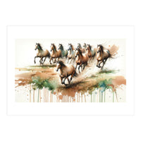 Galloping Horse Herd (Print Only)