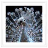Albino Peacock Displaying White Feathers thumbnail