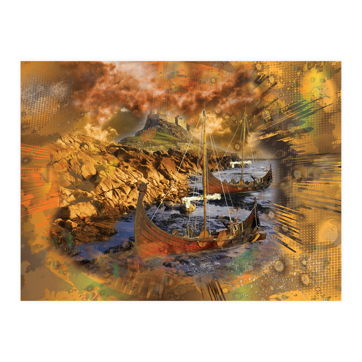 Lindesfarne Viking Raid 793 AD (Print Only)