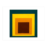 JOSEF ALBERS - HOMAGE TO THE SQUARE DARK GREEN YELLOW ORANGE BROWN  (Print Only)