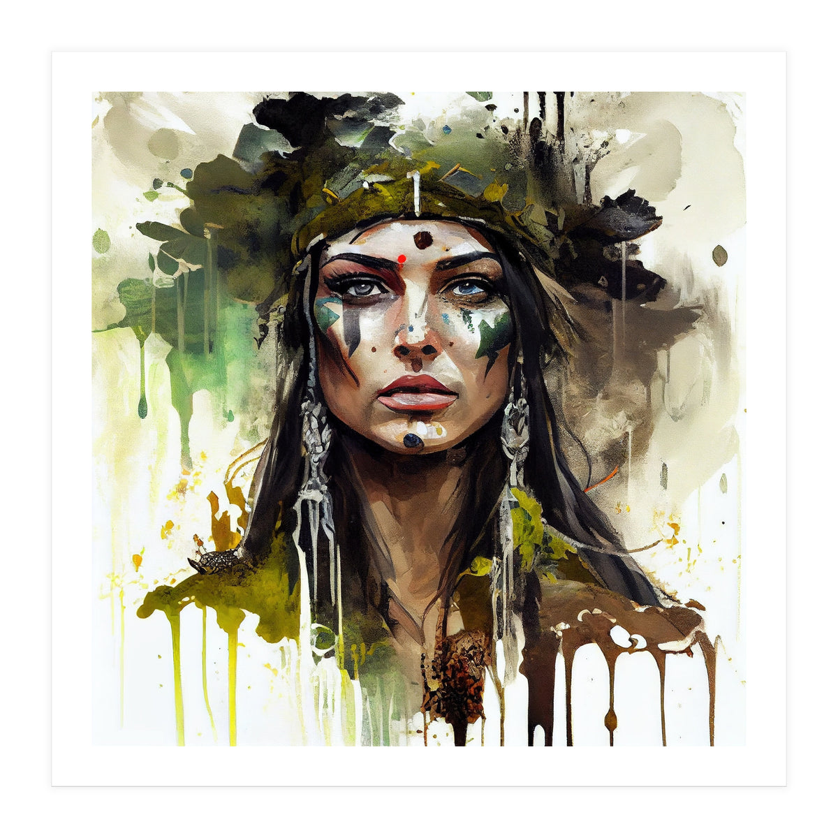 Ceremonial Druid Warrior Portrait (Print Only)