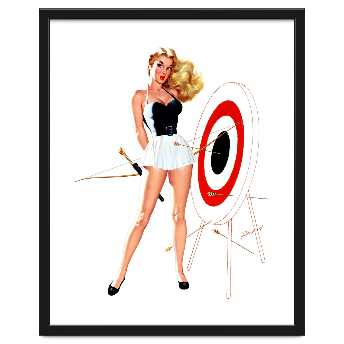 Pinup Girl Posing With Target