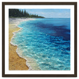 Sun-Drenched Coastal Shoreline with Textured Impasto Waves thumbnail